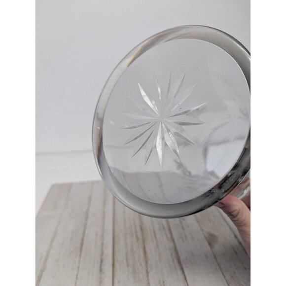 Vintage Starburst Star 44 ounces Glass Clear Crystal Pitcher 10" - Picture 6 of 8